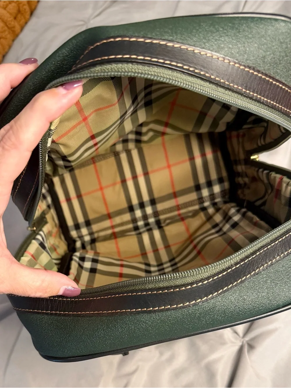 Burberry Golf Green Nova Check Structured Handbag – Authenticated